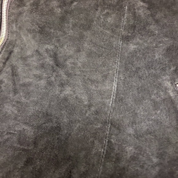 Ashley Stewart Womens Jacket Size‎ 22 Black Suede Leather Stripe Detail Moto - Picture 14 of 16